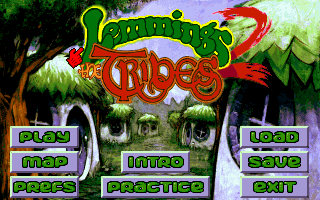 Title screen of Lemmings 2: The Tribes