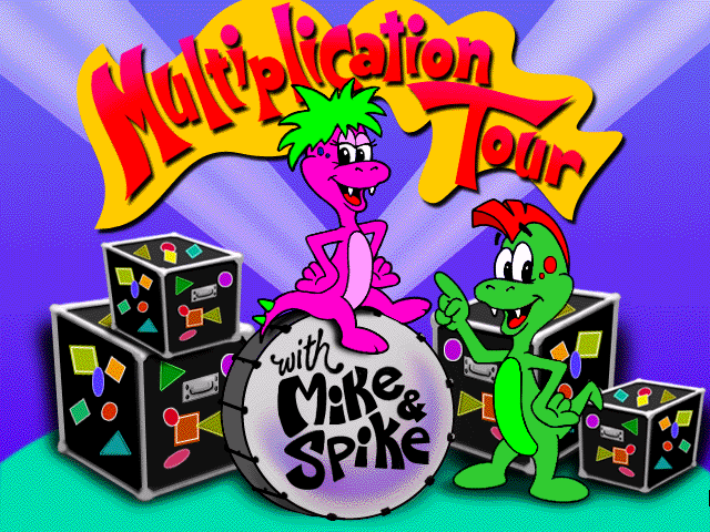Title screen of Multiplication Tour with Mike and Spike