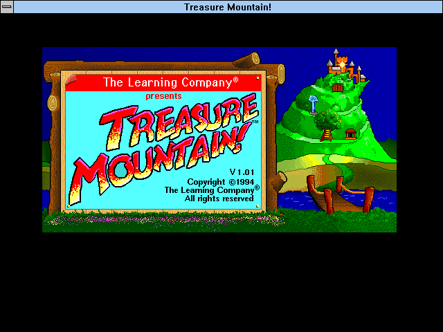 Title screen of Super Solvers: Treasure Mountain!