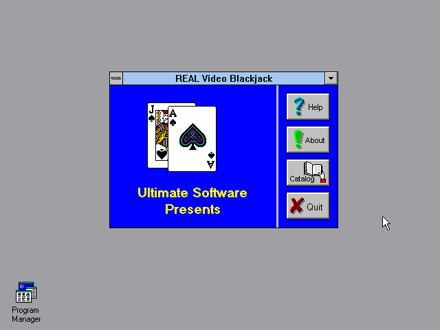 Title screen of Real Video Blackjack