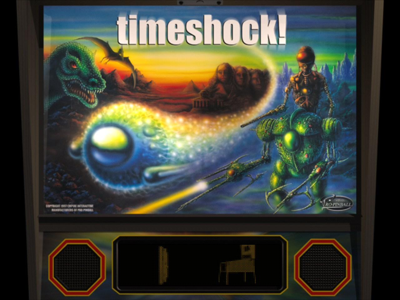 Title screen of Pro Pinball: Timeshock!