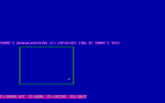 Title screen of Tommy's Roulette