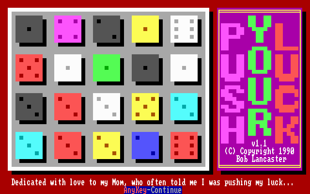 Title screen of MicroLink Push Your Luck
