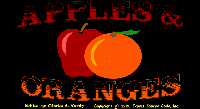 Title screen of Apples & Oranges