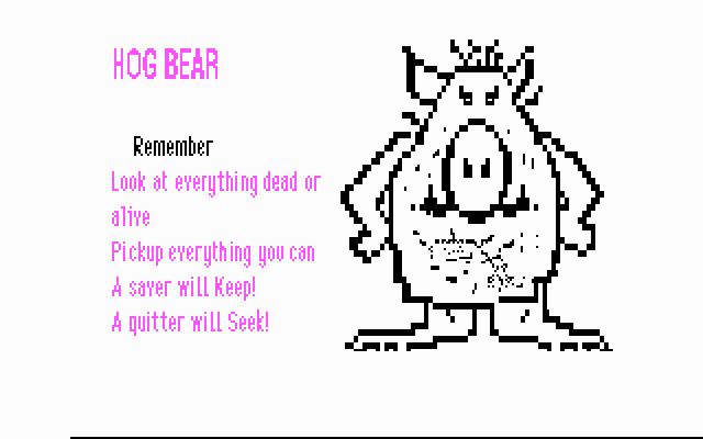 Title screen of Hogbear