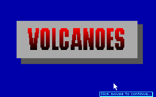 Title screen of Volcano!