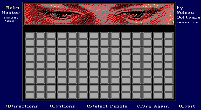 Title screen of Raku Master