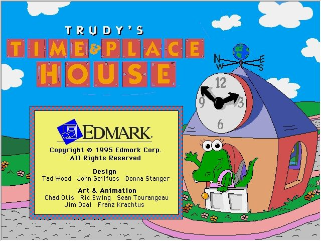 Title screen of Trudy's Time and Place House