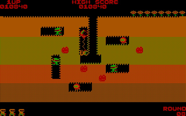 Gameplay of Dig Dug