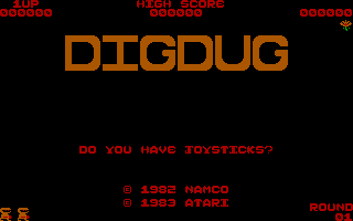 Title screen of Dig Dug