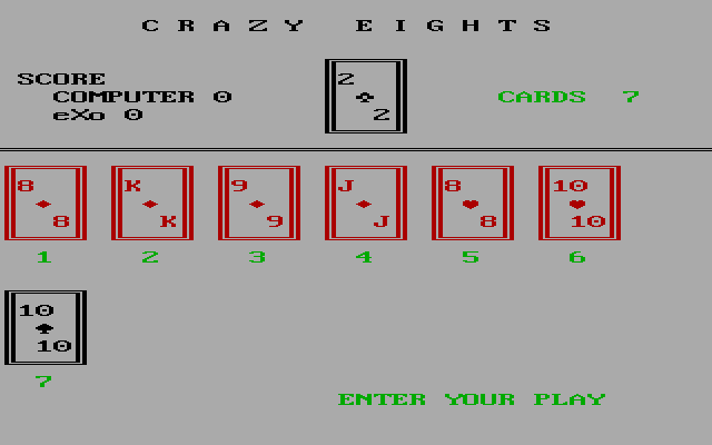 Gameplay of Crazy Eights (1984)