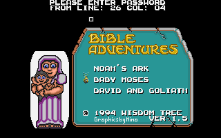 Title screen of Bible Adventures
