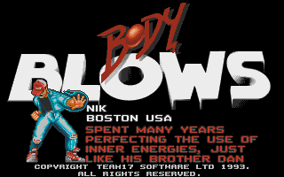 Title screen of Body Blows