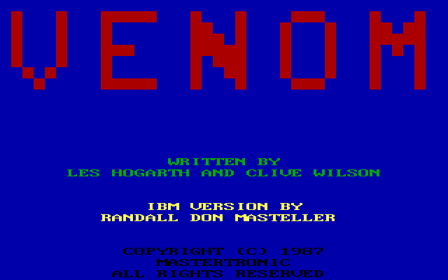 Title screen of Venom