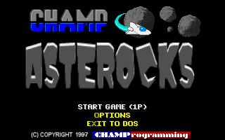 Title screen of CHAMP Asterocks