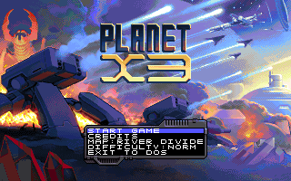 Title screen of Planet X3