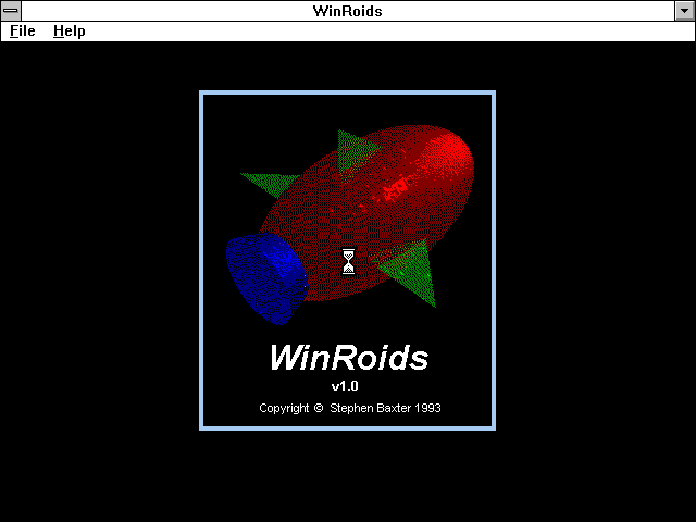 Title screen of WinRoids