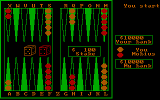 Title screen of Backgammon (1984)