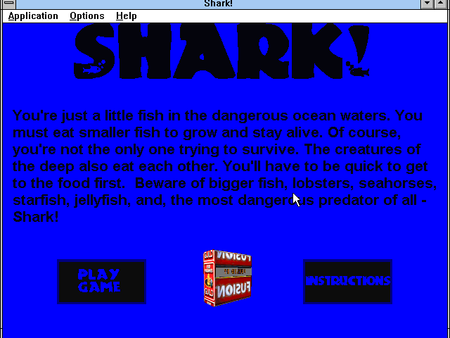 Title screen of Shark!