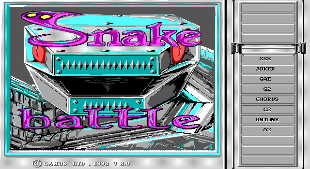 Title screen of Snake Battle