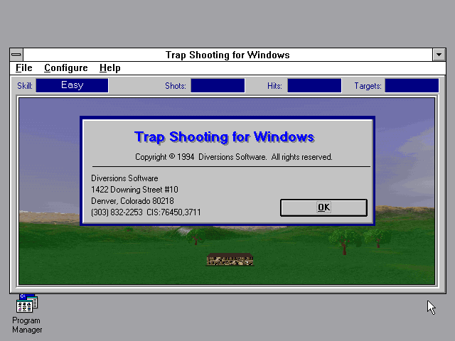 Title screen of Trap Shooting