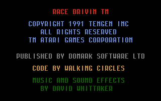 Title screen of Race Drivin'
