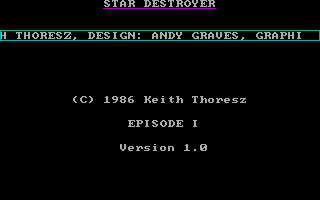 Title screen of Star Destroyer: Episode I