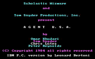 Title screen of Agent USA