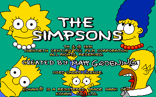 Title screen of The Simpsons Arcade Game