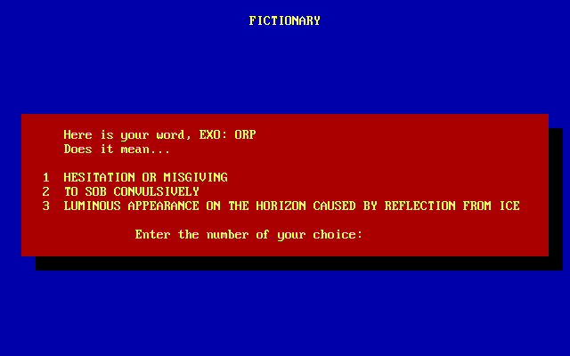 Gameplay of Fictionary (1992)