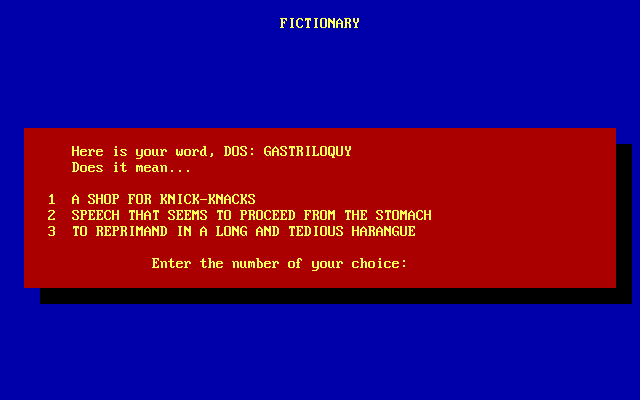 Gameplay of Fictionary (1992)