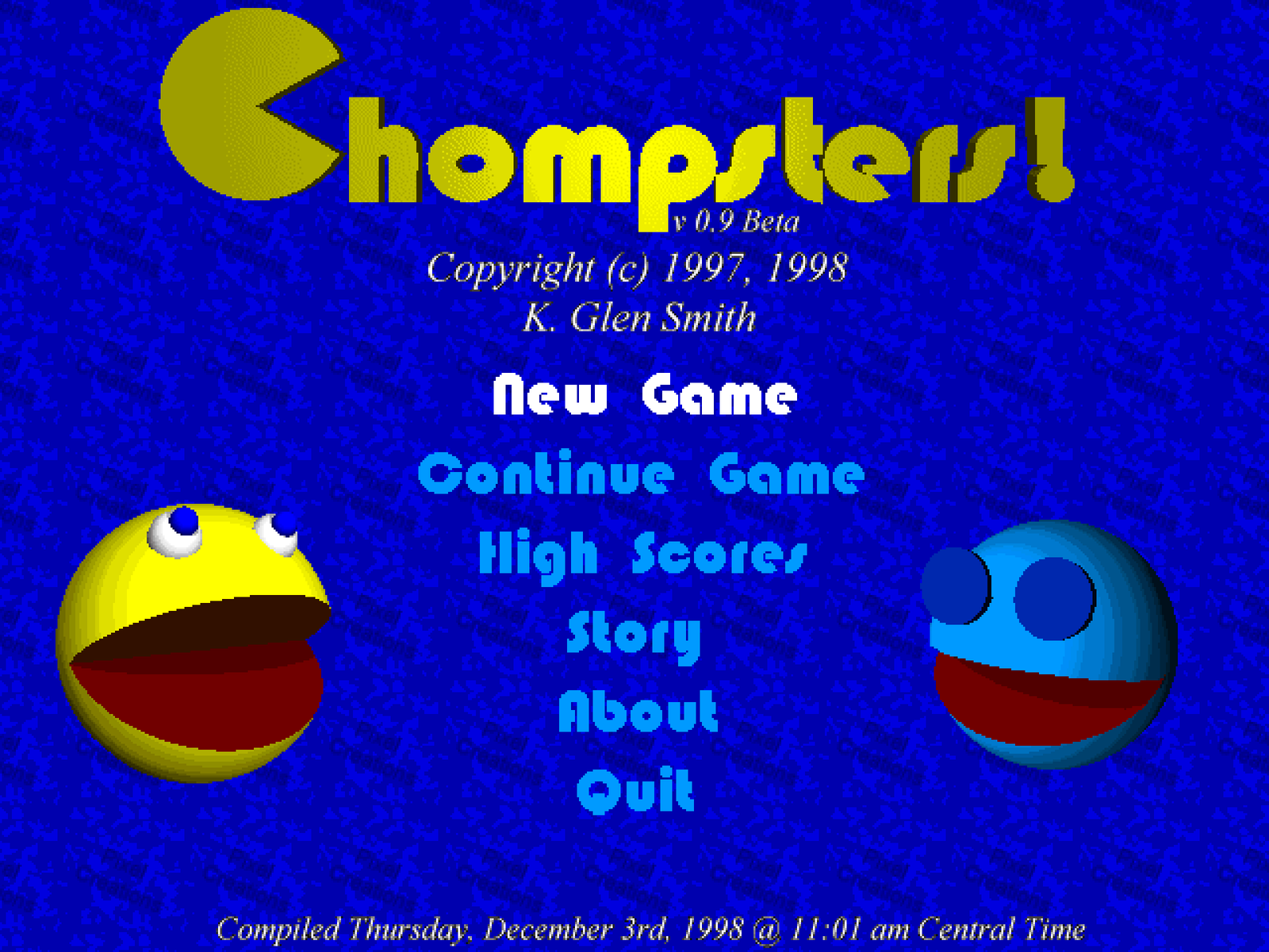 Title screen of Chompsters