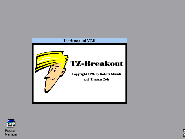Title screen of TZ-Breakout