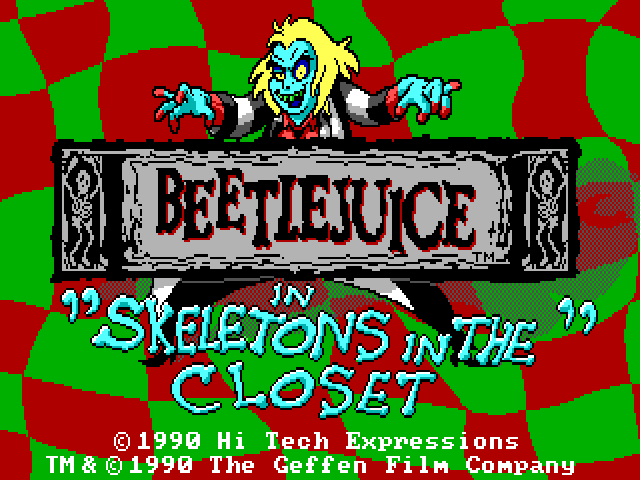 Title screen of Adventures of Beetlejuice: Skeletons in the Closet
