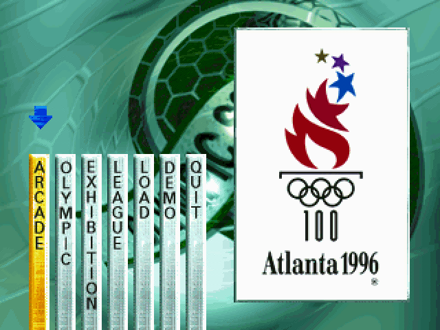 Title screen of Olympic Soccer