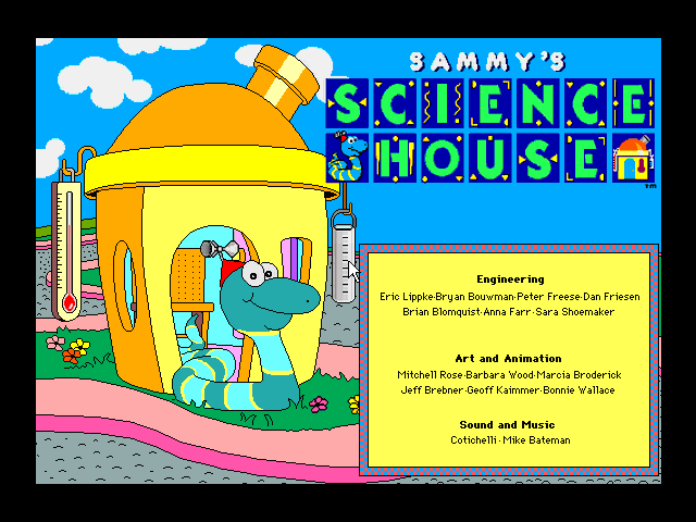 Title screen of Sammy's Science House