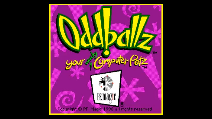 Title screen of Oddballz: Your Wacky Computer Petz