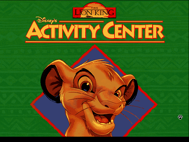 Title screen of Disney's The Lion King Activity Center
