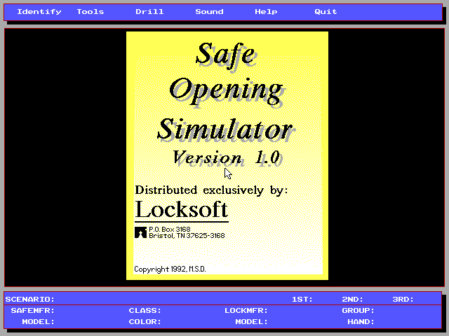 Title screen of Safe Opening Simulator