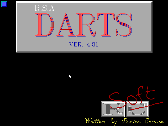 Title screen of R.S.A. Darts