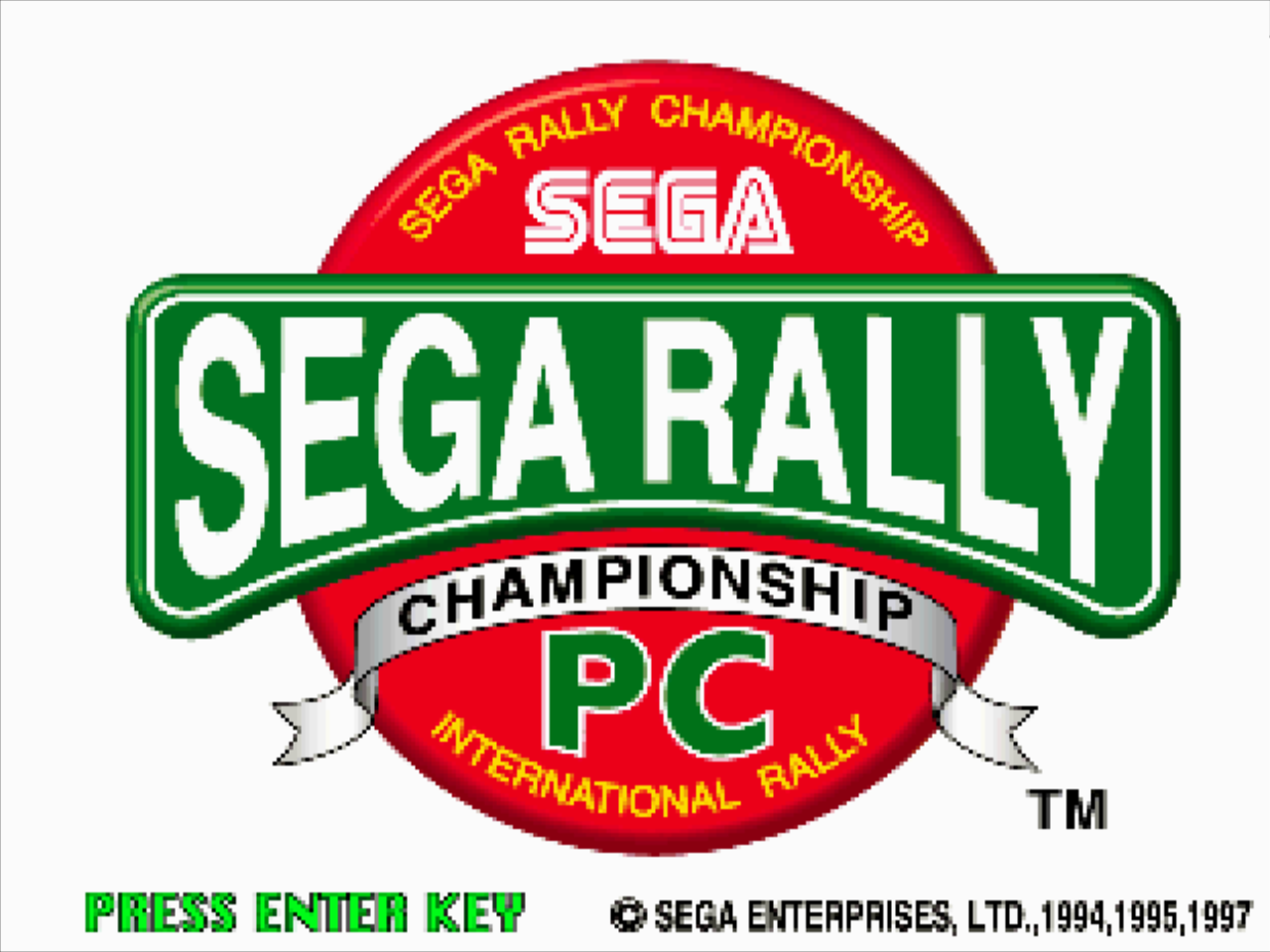 Title screen of Sega Rally Championship