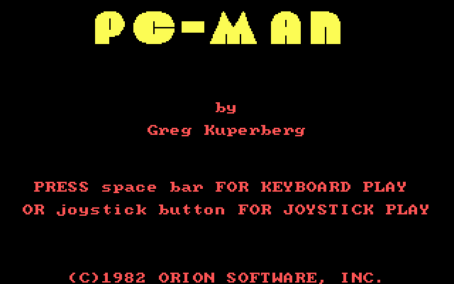Title screen of PC-Man