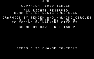 Title screen of APB