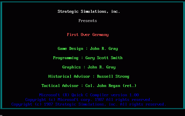 Title screen of First Over Germany