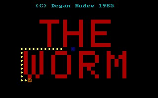Title screen of The Worm