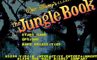 Title screen of Disney's The Jungle Book