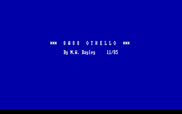 Title screen of 8088 Othello