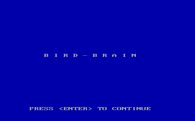 Title screen of Bird Brain