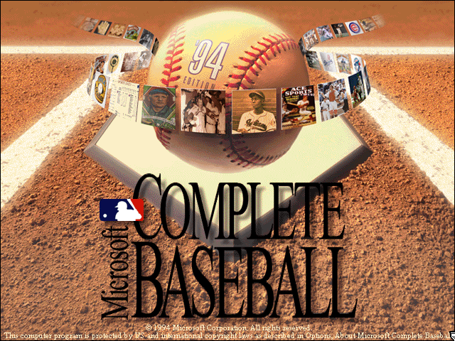 Title screen of Microsoft Complete Baseball: 1994 Edition