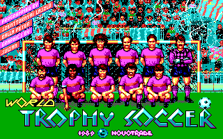 Title screen of Rick Davis's World Trophy Soccer